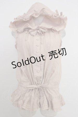 画像: KANEKO ISAO / フードピンタックノースリーブブラウス  ピンク T-26-03-21-023-EL-BL-SA-ZT