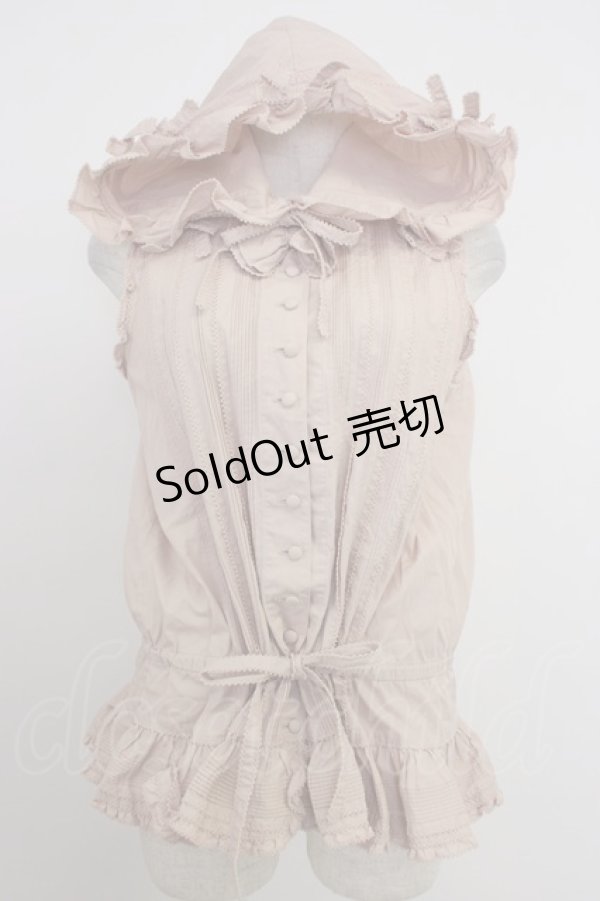 画像1: KANEKO ISAO / フードピンタックノースリーブブラウス  ピンク T-26-03-21-023-EL-BL-SA-ZT (1)