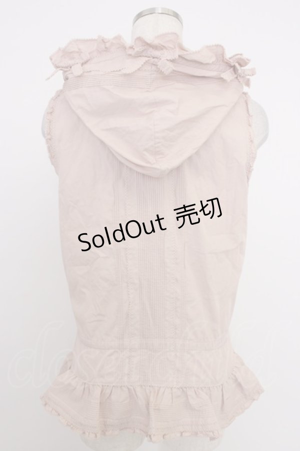 画像2: KANEKO ISAO / フードピンタックノースリーブブラウス  ピンク T-26-03-21-023-EL-BL-SA-ZT (2)