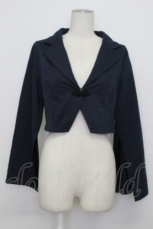 画像: axes femme POETIQUE / チャイナボタンショートジャケット M ネイビー T-26-03-23-020-AX-JA-SA-ZT