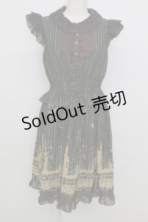 画像: axes femme POETIQUE / ハロウィンメルヘン柄ワンピース  グリーン T-26-03-23-021-AX-OP-SA-ZT