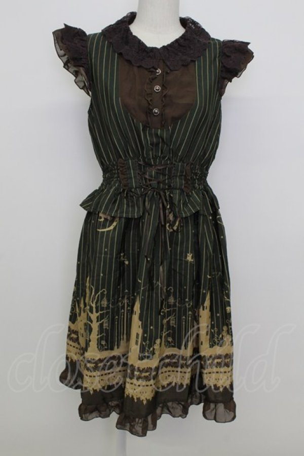 画像1: axes femme POETIQUE / ハロウィンメルヘン柄ワンピース  グリーン T-26-03-23-021-AX-OP-SA-ZT (1)