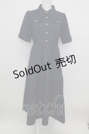 画像: axes femme / ポケット付ティアードワンピース  ネイビー T-26-03-23-023-AX-OP-SA-ZT652