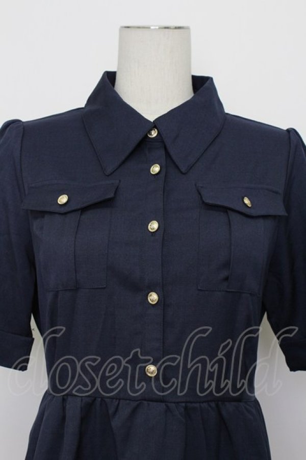 画像5: axes femme / ポケット付ティアードワンピース  ネイビー T-26-03-23-023-AX-OP-SA-ZT (5)