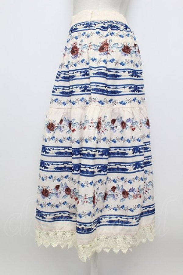 画像3: axes femme / ローズ×ラインプリントスカート  キナリ×青 T-26-03-23-027-AX-SK-SZ-ZT (3)