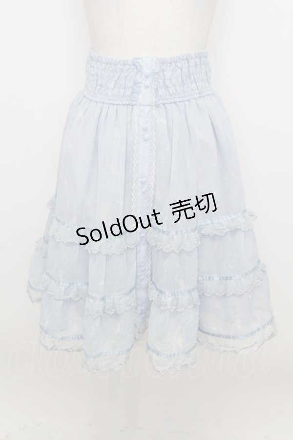 画像1: axes femme / ムーンキャットティアードスカート  サックス T-26-03-23-028-AX-SK-SZ-ZT (1)