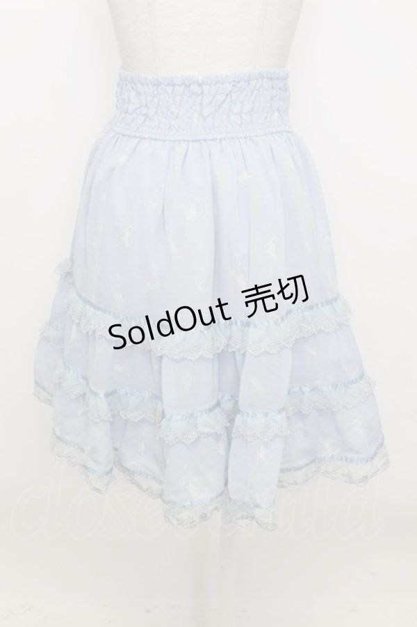 画像2: axes femme / ムーンキャットティアードスカート  サックス T-26-03-23-028-AX-SK-SZ-ZT (2)