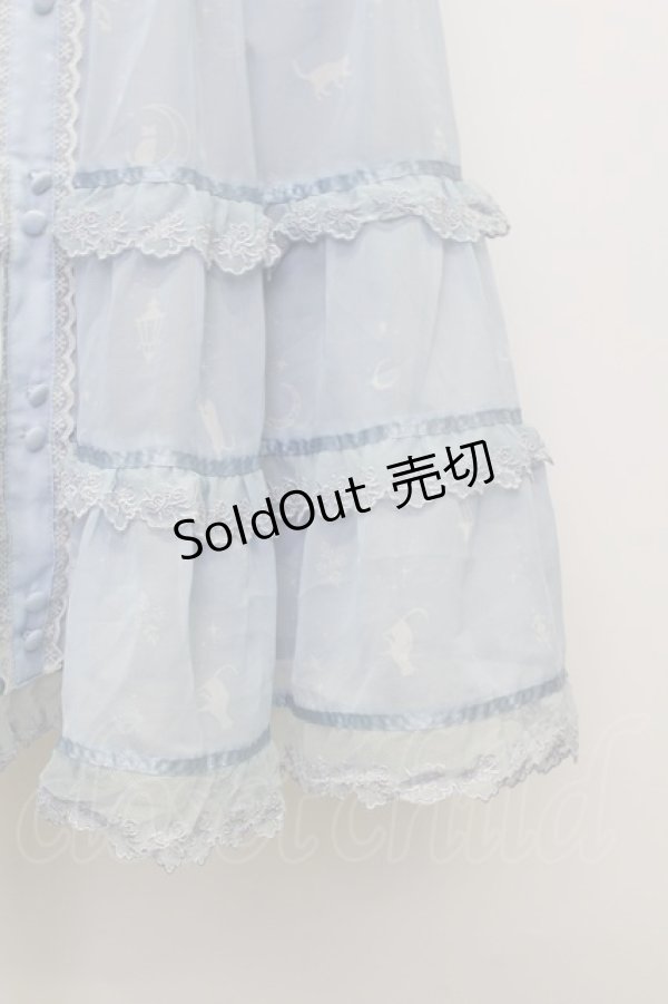 画像4: axes femme / ムーンキャットティアードスカート  サックス T-26-03-23-028-AX-SK-SZ-ZT (4)