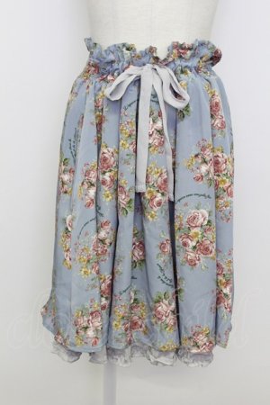 画像: axes femme / ローズブーケスカート  サックス T-26-03-23-030-AX-SK-SZ-ZT