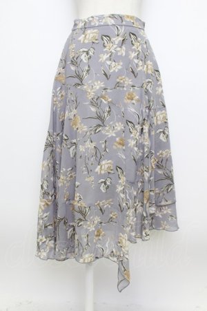 画像: axes femme / フラワースカート  グレー T-26-03-23-031-AX-SK-SZ-ZT