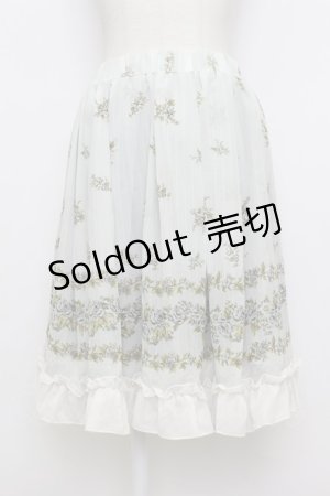 画像: axes femme / 薔薇プリントシフォンスカート  ミント T-26-03-23-032-AX-SK-SZ-ZT