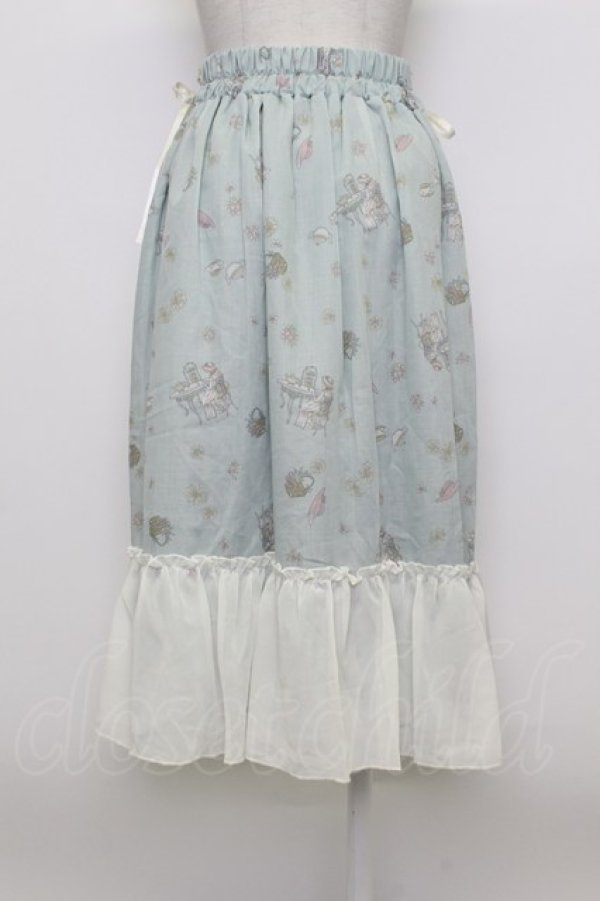 画像2: axes femme / ティータイム柄スカート  ミント T-26-03-23-033-AX-SK-SZ-ZT (2)