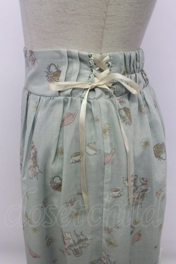 画像4: axes femme / ティータイム柄スカート  ミント T-26-03-23-033-AX-SK-SZ-ZT (4)