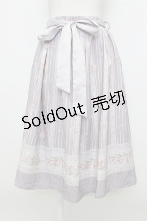 画像: axes femme / チューリップ柄ミドルスカート  ラベンダー T-26-03-23-035-AX-SK-SZ-ZT652