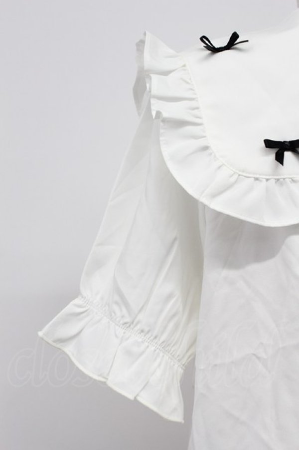 画像4: axes femme POETIQUE / プチリボンビッグ襟ブラウス M ホワイト T-26-03-23-003-AX-BL-SA-ZT (4)