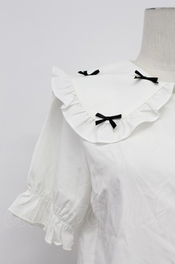 画像6: axes femme POETIQUE / プチリボンビッグ襟ブラウス M ホワイト T-26-03-23-003-AX-BL-SA-ZT (6)