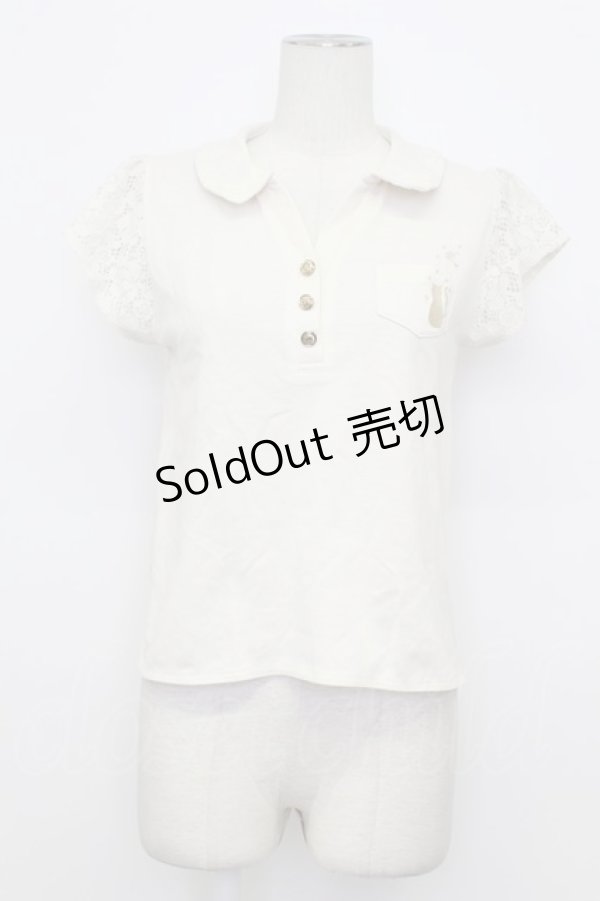 画像1: axes femme / 刺繍入りポロシャツ M ブラック T-26-03-23-004-AX-TO-SA-ZT (1)