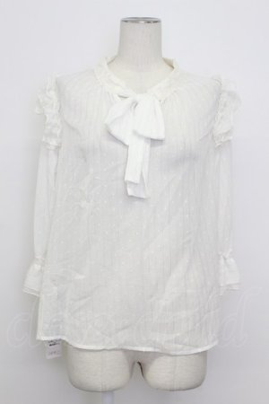 画像: axes femme / 2WAYラメ混ドビー素材ブラウス  白 T-26-03-23-005-AX-BL-SA-ZT