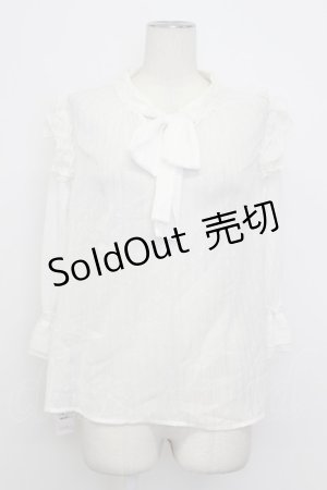 画像: axes femme / 2WAYラメ混ドビー素材ブラウス  白 T-26-03-23-005-AX-BL-SA-ZT652