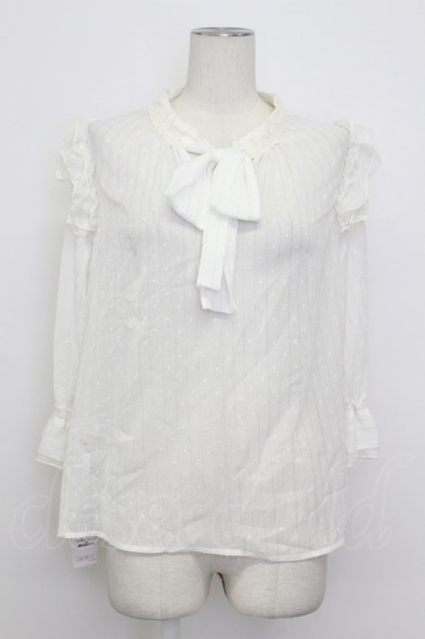 画像1: axes femme / 2WAYラメ混ドビー素材ブラウス  白 T-26-03-23-005-AX-BL-SA-ZT (1)