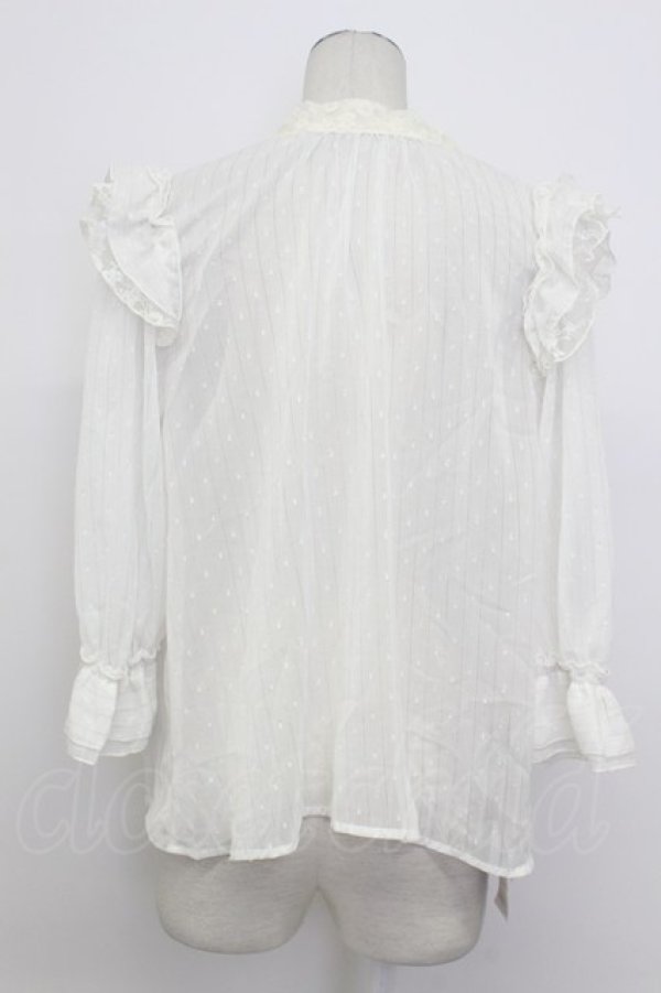 画像2: axes femme / 2WAYラメ混ドビー素材ブラウス  白 T-26-03-23-005-AX-BL-SA-ZT (2)