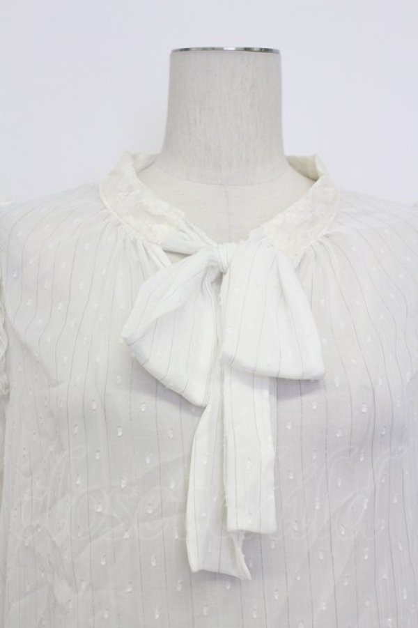 画像5: axes femme / 2WAYラメ混ドビー素材ブラウス  白 T-26-03-23-005-AX-BL-SA-ZT (5)