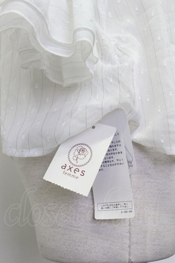 画像6: axes femme / 2WAYラメ混ドビー素材ブラウス  白 T-26-03-23-005-AX-BL-SA-ZT (6)
