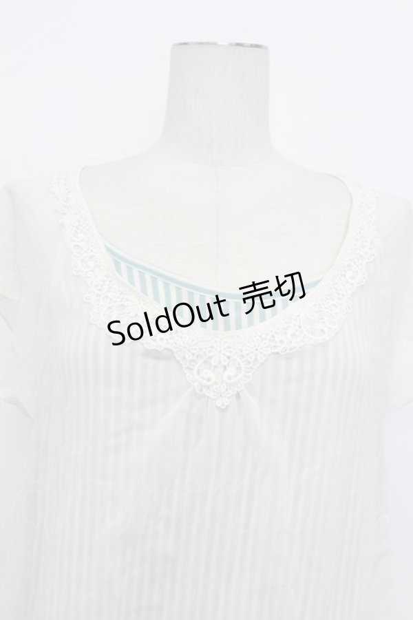 画像5: axes femme / シフォレイヤードボーダーノースリーブ  サックス×オフ T-26-03-23-006-AX-TO-IG-ZT (5)