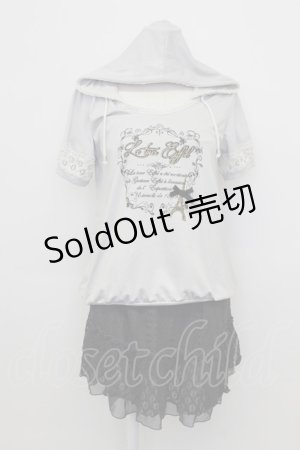 画像: axes femme / ラメ英字プリント半袖パーカー&インナーキャミワンピースセット  グレー T-26-03-23-007-AX-TO-SA-ZT