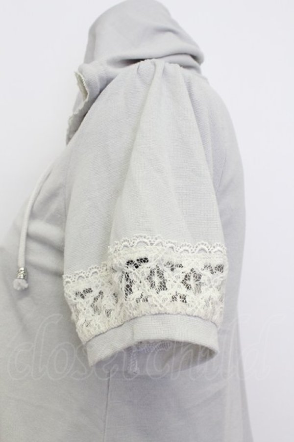 画像5: axes femme / ラメ英字プリント半袖パーカー&インナーキャミワンピースセット  グレー T-26-03-23-007-AX-TO-SA-ZT (5)