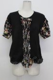 画像1: PINK HOUSE / 花柄pt切替Tシャツ  ブラック T-26-03-23-009-LO-TS-SA-ZT (1)