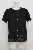 画像1: majoretty / サイド編み下げリボン半袖ブラウス  黒 T-26-03-23-013-GO-BL-SA-ZT (1)