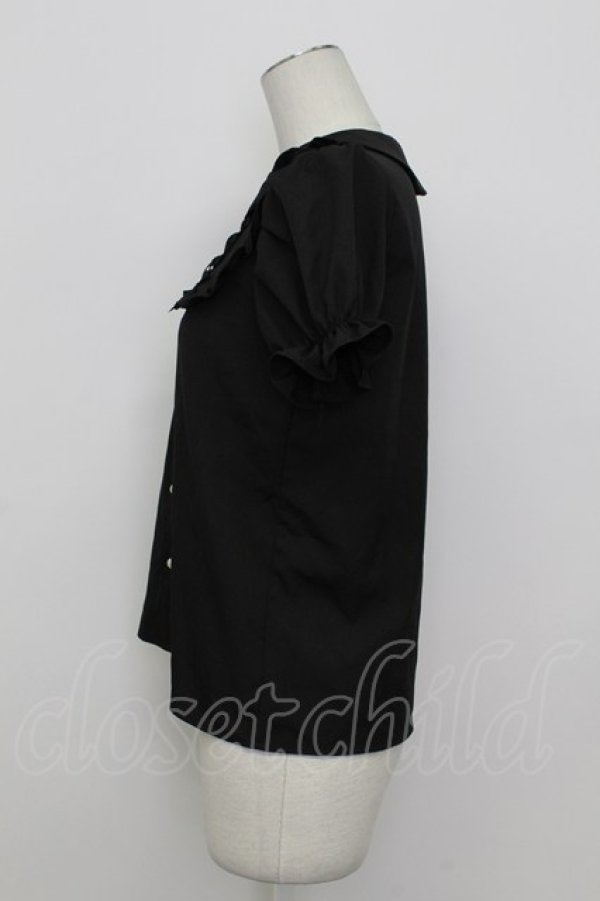 画像3: majoretty / サイド編み下げリボン半袖ブラウス  黒 T-26-03-23-013-GO-BL-SA-ZT (3)