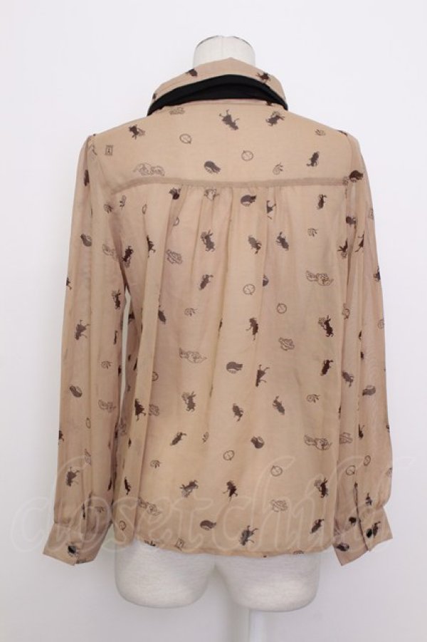 画像2: LOLITAその他(お買取対象外) / アリス風総柄ブラウス  ブラウン T-26-03-23-014-LO-BL-SA-ZT (2)