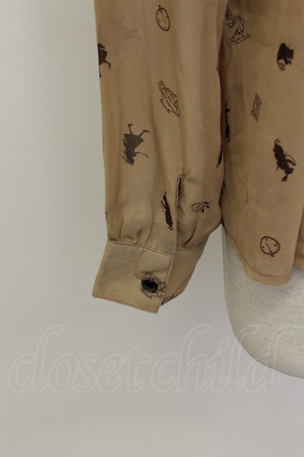 画像3: LOLITAその他(お買取対象外) / アリス風総柄ブラウス  ブラウン T-26-03-23-014-LO-BL-SA-ZT (3)