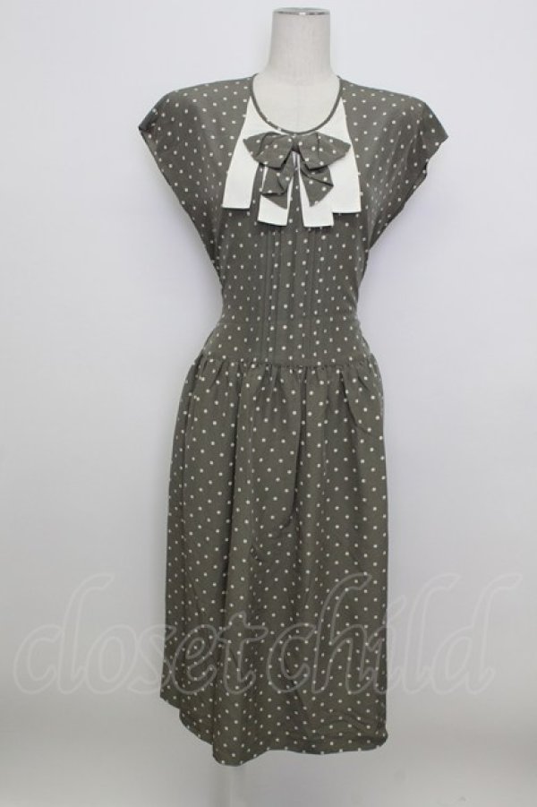 画像1: PINK HOUSE / 水玉柄ノースリーブワンピース  グレー T-26-03-23-017-LO-OP-SA-ZT (1)