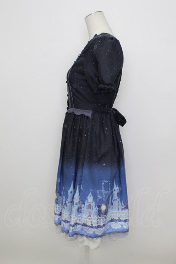 画像3: axes femme / グラデーションお城柄ワンピース  ネイビー T-26-03-23-018-AX-OP-SA-ZT (3)