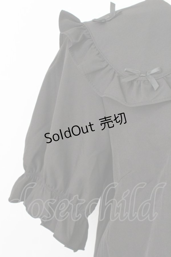 画像4: axes femme POETIQUE / プチリボンビッグ襟ブラウス M ブラック T-26-03-24-025-AX-BL-SA-ZT (4)