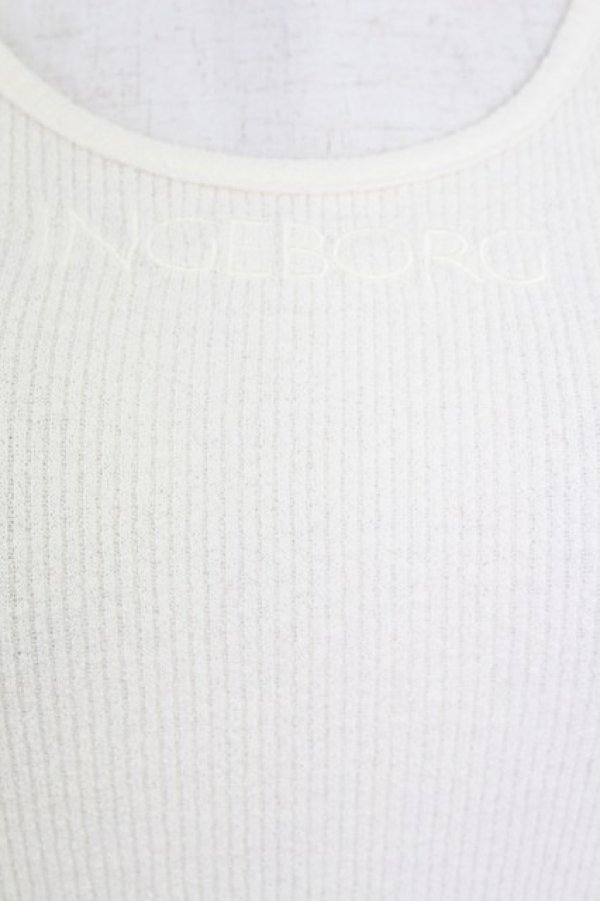 画像3: INGEBORG / リブ刺繍ロゴ半袖トップス  アイボリー T-26-03-24-003-LO-TO-SA-ZT (3)