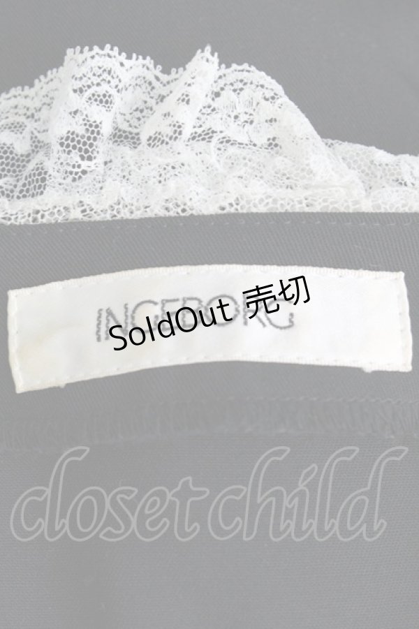 画像6: INGEBORG / レース襟&リボン半袖ブラウス&プリーツスカートセットアップ  ブラック T-26-03-24-026-LO-BL-SA-ZT (6)