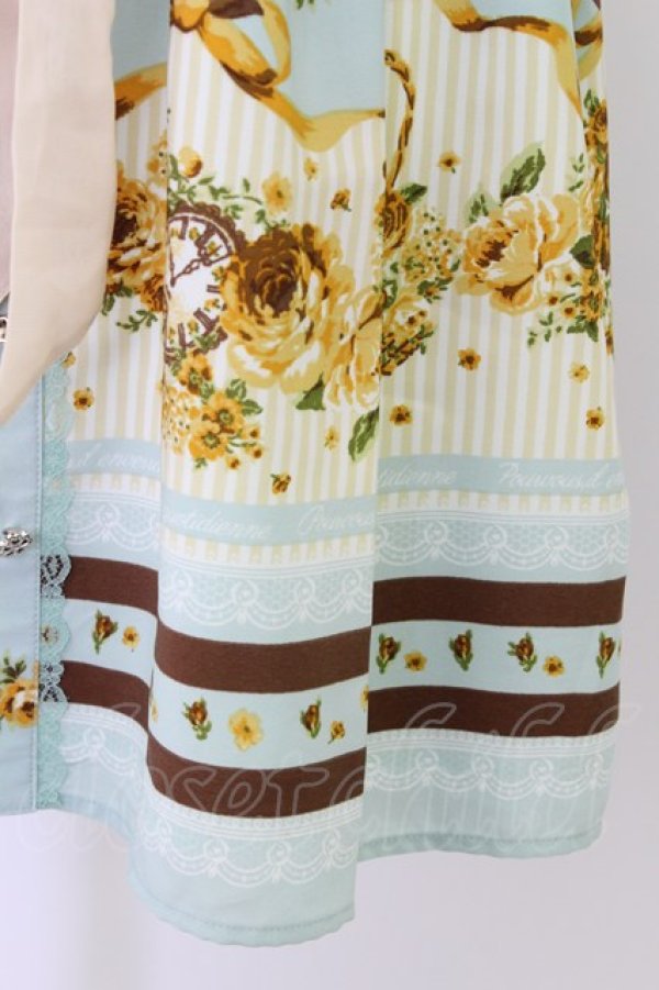 画像4: axes femme / フローラルメルヘン柄ワンピース M サックス T-26-03-24-029-AX-OP-SA-ZT (4)