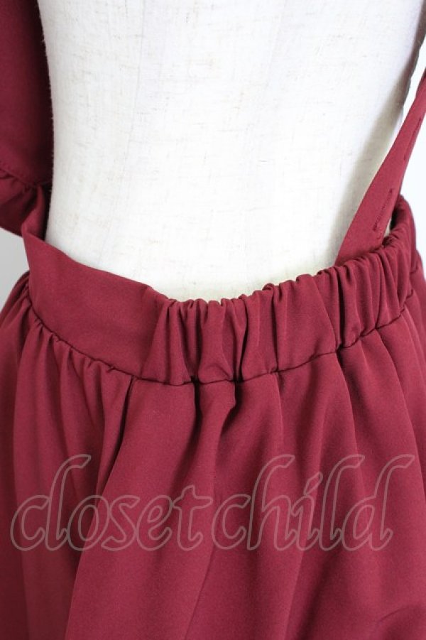 画像4: Princess Melody / 編み上げリボンハートエプロンスカート  ボルドーＸ黒 T-26-03-24-031-EL-SK-SA-ZT (4)