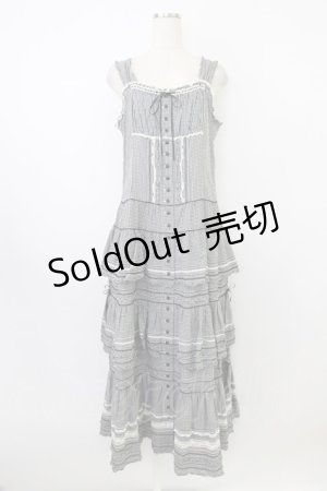 画像: PINK HOUSE / ギンガム前開きサンドレス  ブラック T-26-03-24-036-LO-OP-SA-ZT