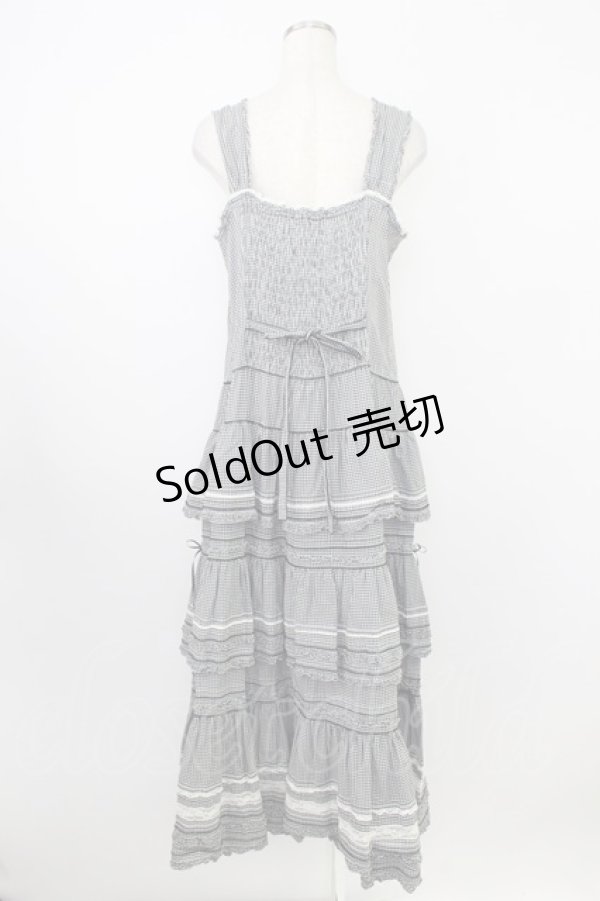 画像2: PINK HOUSE / ギンガム前開きサンドレス  ブラック T-26-03-24-036-LO-OP-SA-ZT (2)