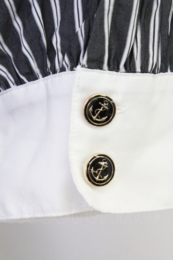 画像3: axes femme POETIQUE / マリンストライプシャツワンピース M グレー T-26-03-24-037-AX-OP-SA-ZT (3)