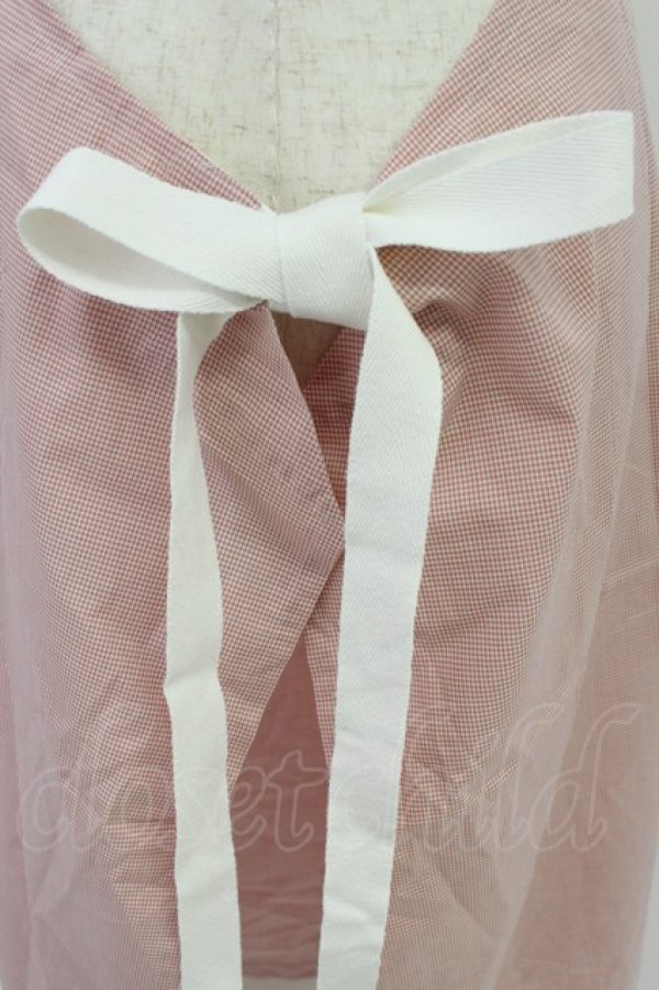 画像4: INGEBORG / ギンガムエプロン  ピンク T-26-03-24-045-LO-ZA-SA-ZT (4)