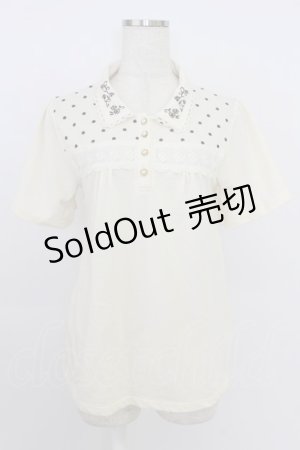 画像: axes femme / 襟刺繍ポロシャツ M キナリ T-26-03-24-006-AX-TO-SA-ZT