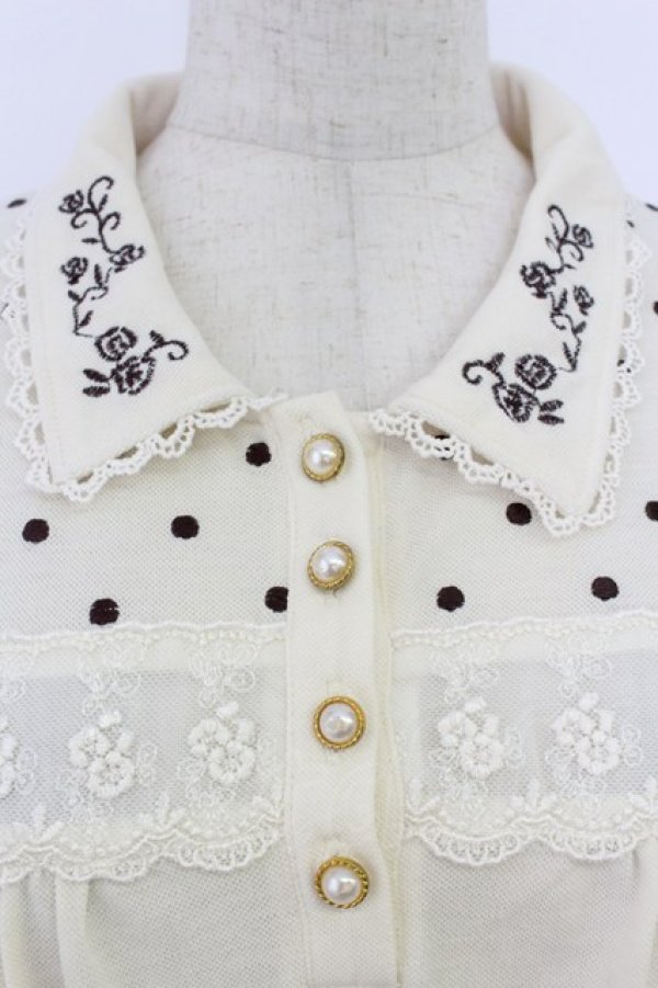 画像3: axes femme / 襟刺繍ポロシャツ M キナリ T-26-03-24-006-AX-TO-SA-ZT (3)