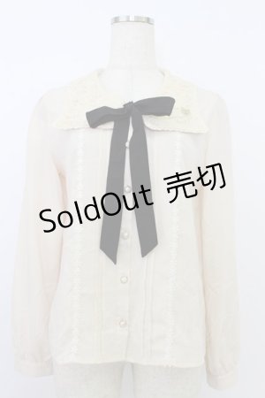 画像: axes femme POETIQUE / ねこ刺繍セーラー襟ブラウス  キナリ T-26-03-24-008-AX-BL-SA-ZT