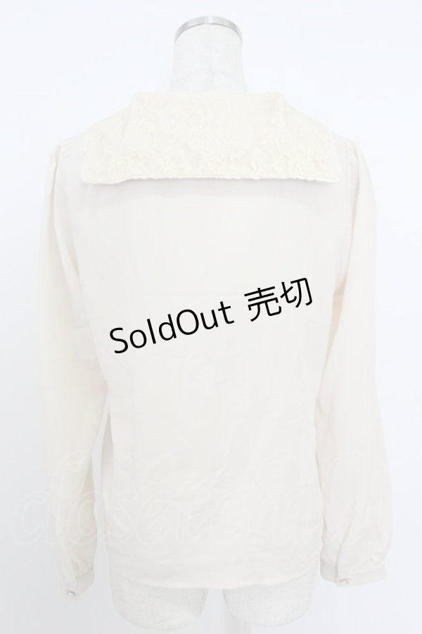 画像2: axes femme POETIQUE / ねこ刺繍セーラー襟ブラウス  キナリ T-26-03-24-008-AX-BL-SA-ZT (2)